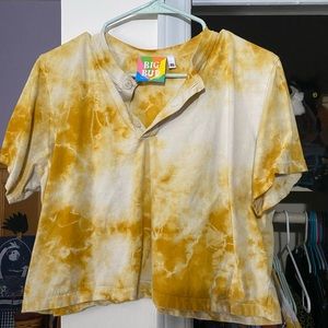 Big Bud Press crystal waters cropped Henley in mustard- size medium!